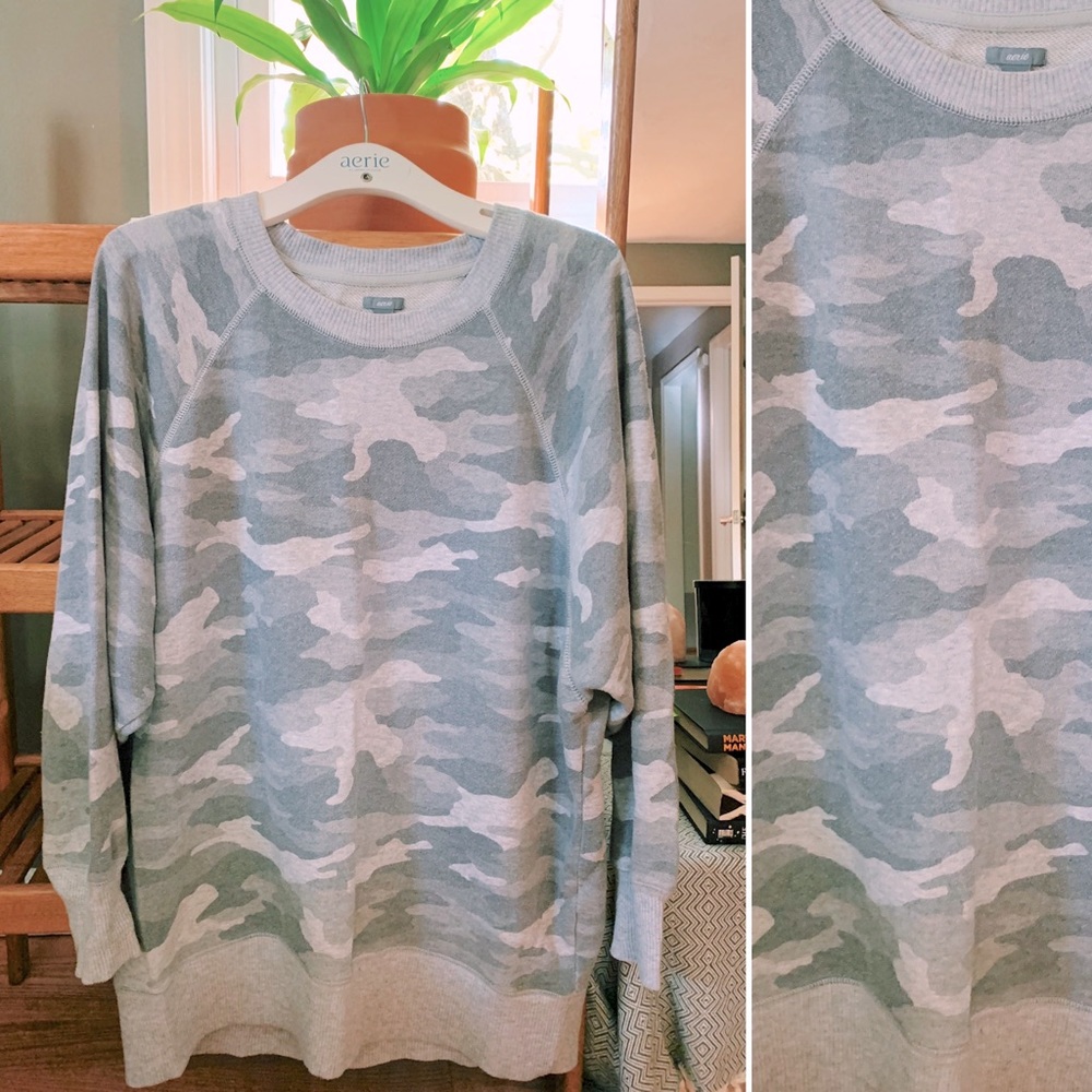 Aerie Oversized Camo Crew Neck✖️